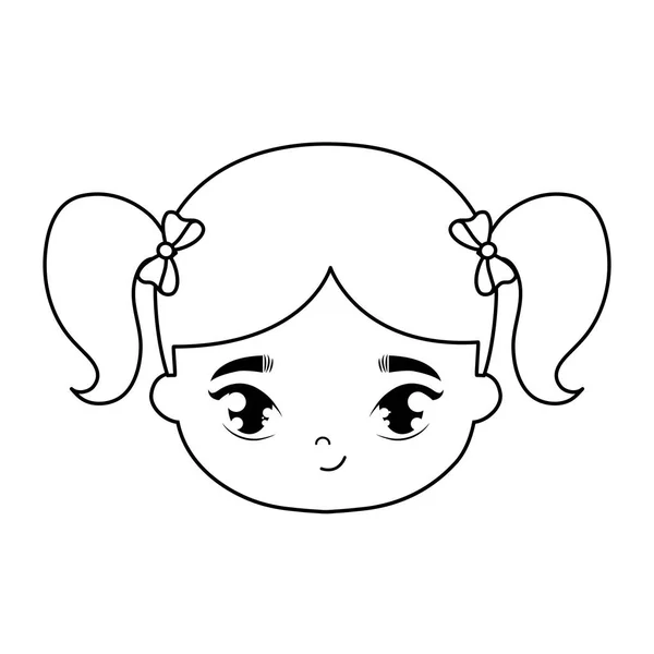 Cabeza de niña linda avatar carácter — Vector de stock
