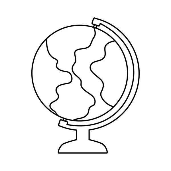 Terrestrial globe education isolated icon — Stock Vector