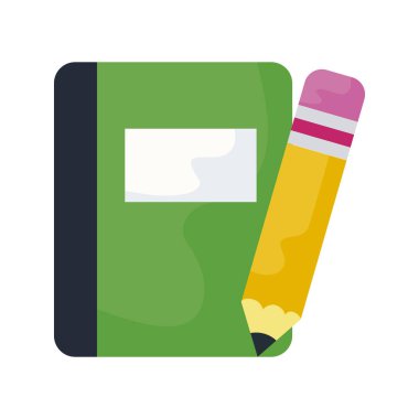 kalem izole simgesi ile ders kitabı okul