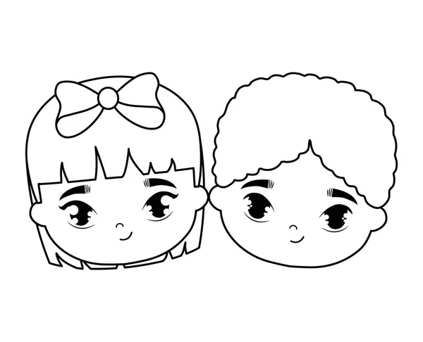 Head of cute little kids avatar character — стоковый вектор