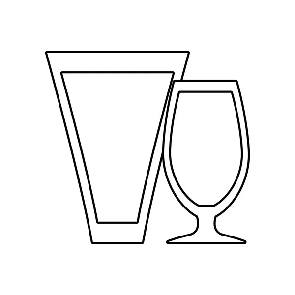 Taze ve lezzetli meyve suları cam seti — Stok Vektör