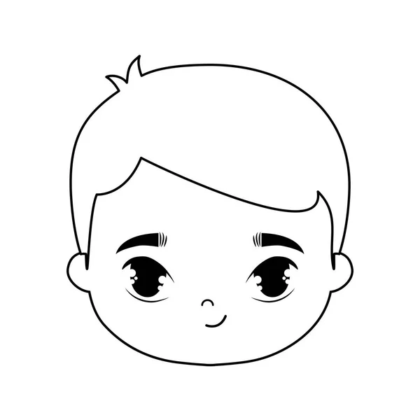 Tête de mignon petit garçon avatar personnage — Image vectorielle