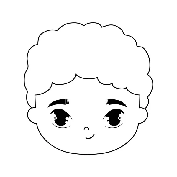 Cabeza de lindo niño avatar carácter — Vector de stock