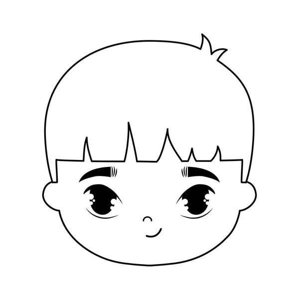 Hoofd van schattige kleine jongen avatar karakter — Stockvector