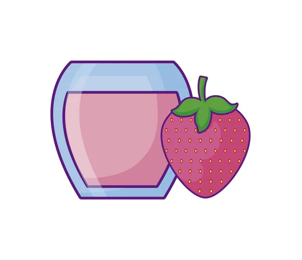 イチゴフルーツのグラスジュース — ストックベクタ