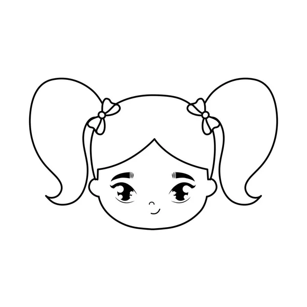 かわいい女の子のアバターキャラクターの頭 — ストックベクタ