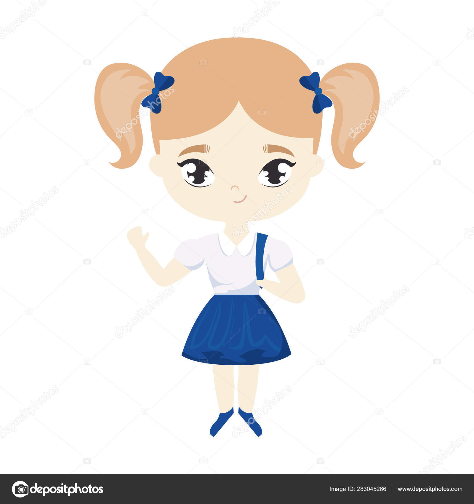 かわいい学生の女の子のアバターキャラクター ストックベクター かわいい学生の女の子のアバターキャラクター ストックベクター