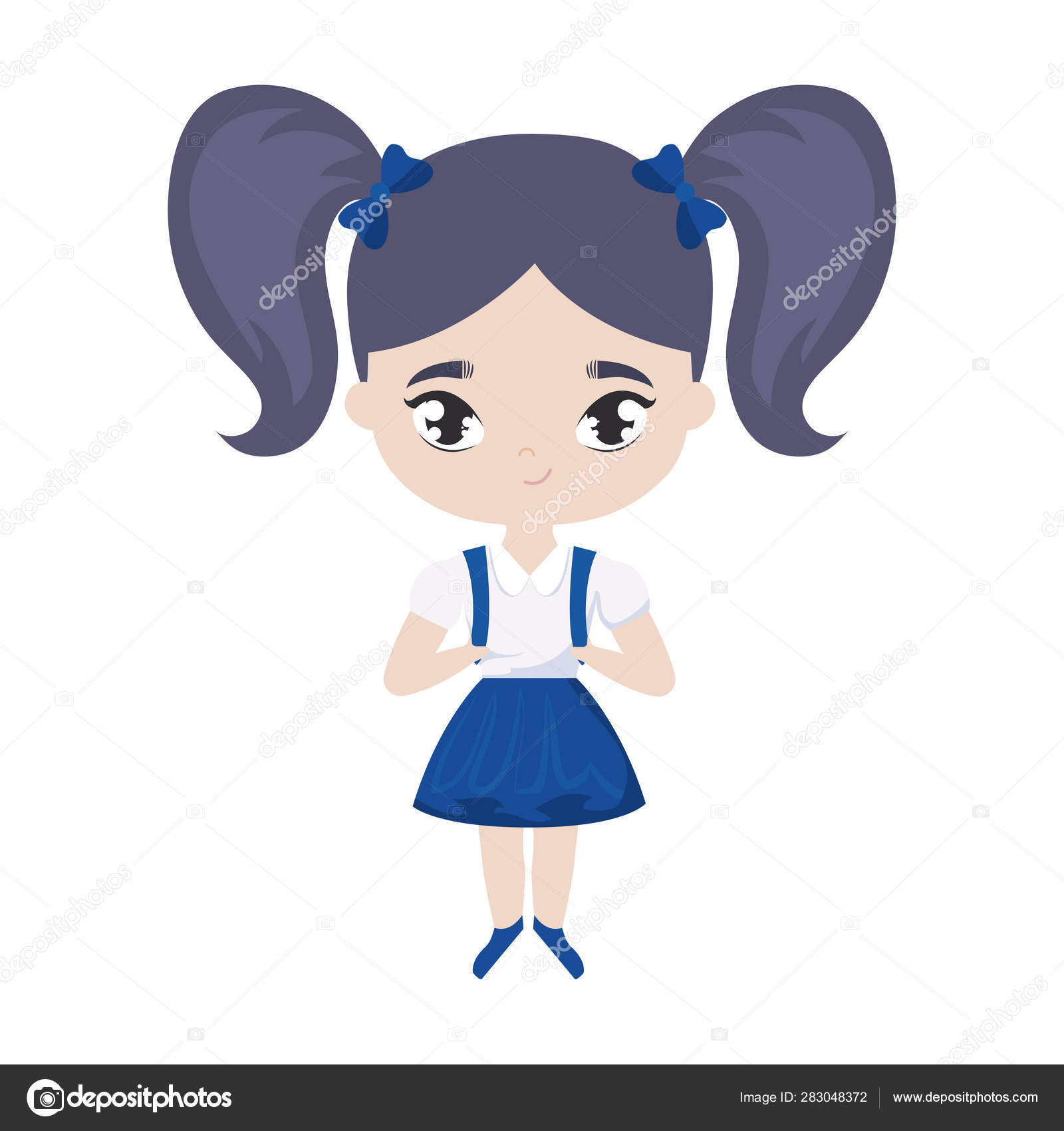 かわいい学生の女の子のアバターキャラクター ストックベクター かわいい学生の女の子のアバターキャラクター ストックベクター