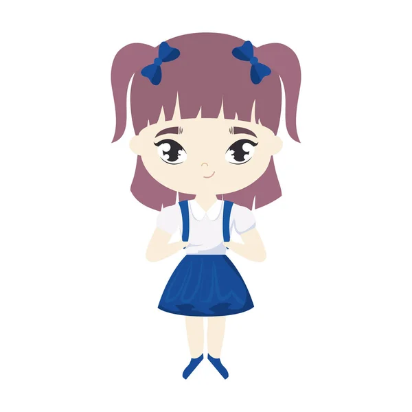 Mignon petit étudiant fille avatar personnage — Image vectorielle