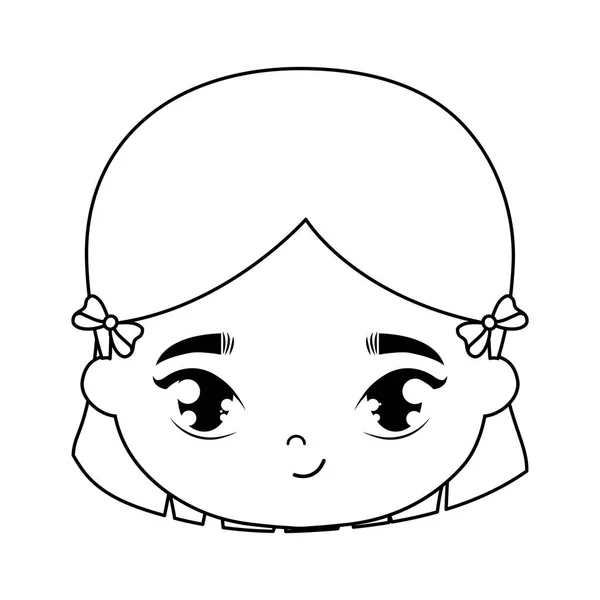 Cabeza de niña linda avatar carácter — Vector de stock