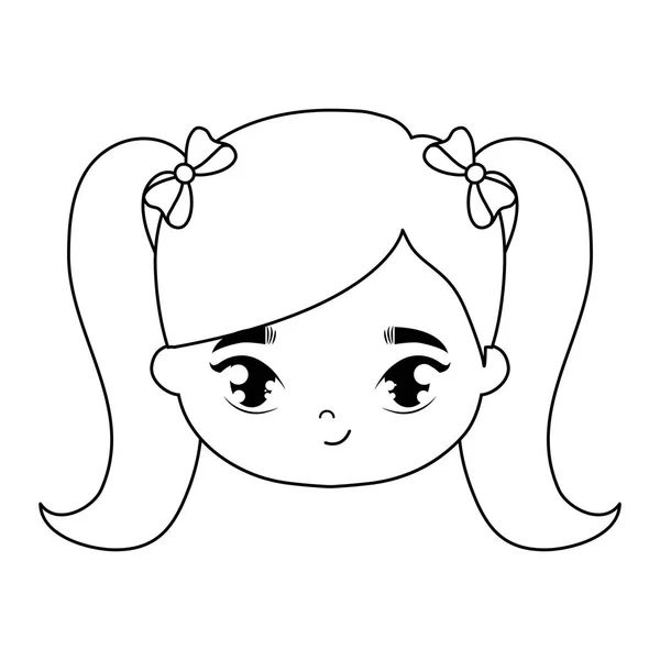 Cabeza de niña linda avatar carácter — Vector de stock