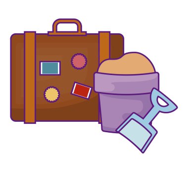 kürek ve bavul ile kova