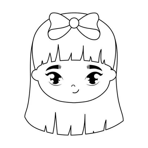 Sevimli küçük kız avatar karakter başkanı — Stok Vektör