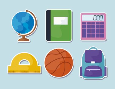 set malzemeleri okul ile hesap makinesi