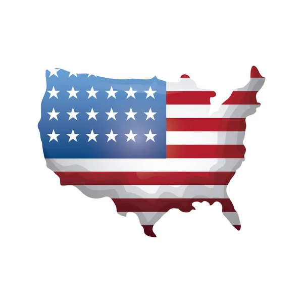 Mapa z zjednoczonej stanu amerykańskiej flagi — Wektor stockowy