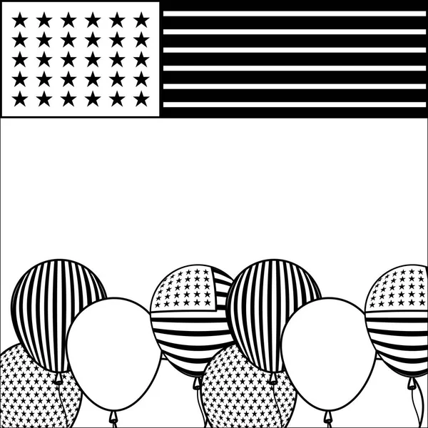 Balony Hel z zjednoczonej państwowej flagi amerykańskiej — Wektor stockowy