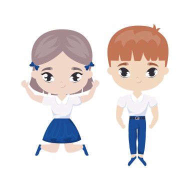 sevimli küçük öğrenciler avatar karakteri