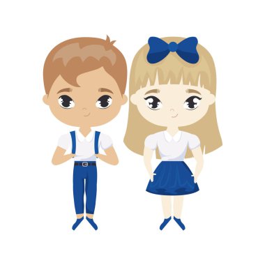 sevimli küçük öğrenciler avatar karakteri