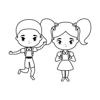 sevimli küçük öğrenciler avatar karakteri