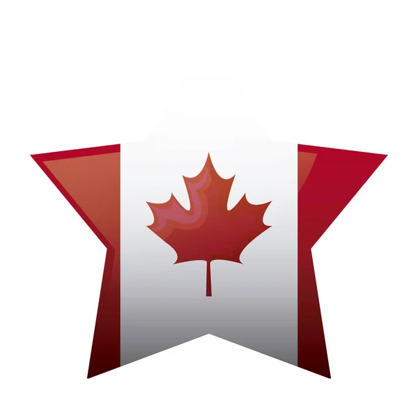 Σημαία του Καναδά πατριωτικό σε σχήμα αστεριού — Διανυσματικό Αρχείο