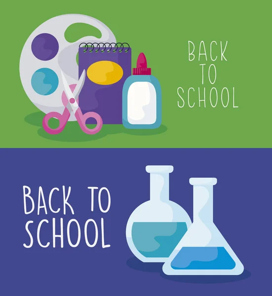 Back to school with set supplies education — Stock Vector