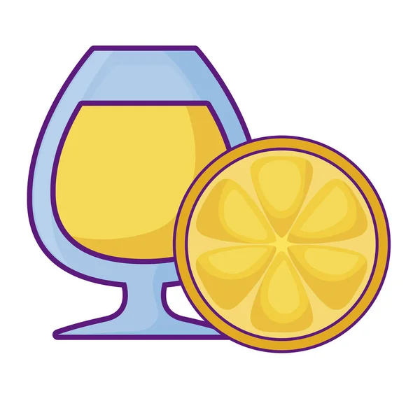 Стеклянный сок с апельсином — стоковый вектор