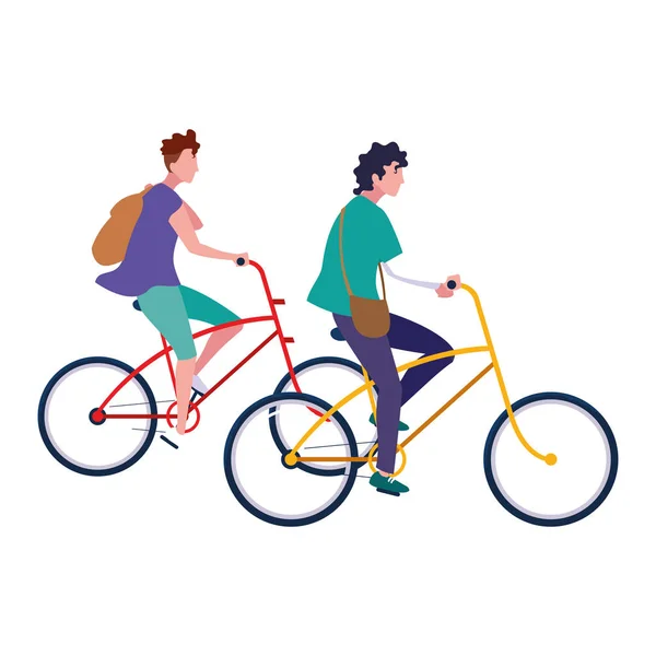 Personnes à vélo activité image — Image vectorielle