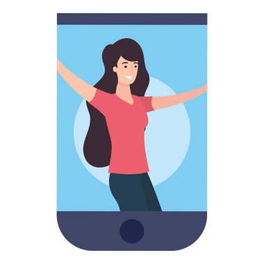 akıllı telefon mutlu genç kadın