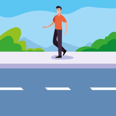 sokakta mutlu gençler adam