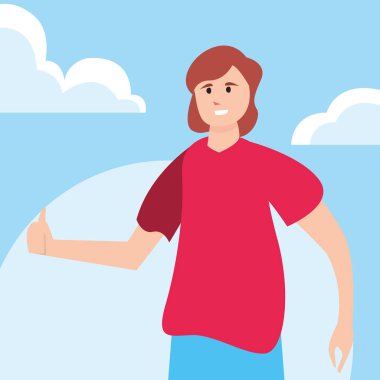 adam mutlu genç karakter açık