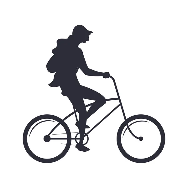 Pessoas andando de bicicleta imagem atividade — Vetor de Stock
