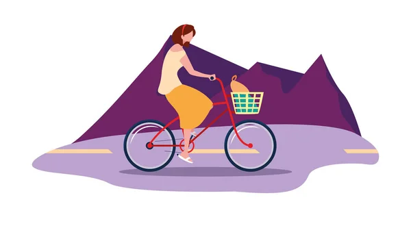 People riding bicycle activity image — Stock Vector