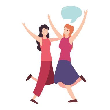 kadınlar mutlu gençler kabarcık konuşmak