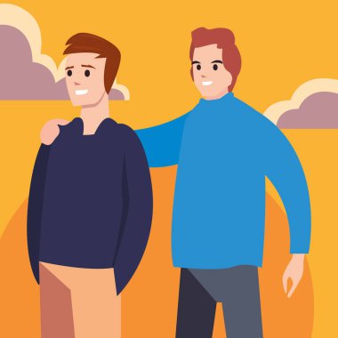 erkekler mutlu genç insanlar karakterler