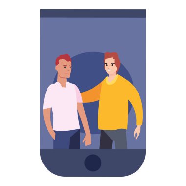 akıllı telefon mutlu gençlerde birlikte erkekler