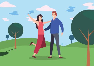 çift mutlu genç insanlar karakterler