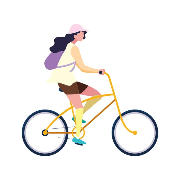 Personas montar bicicleta actividad imagen — Vector de stock