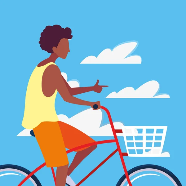 Bisiklet aktivite görüntü sürme insanlar — Stok Vektör