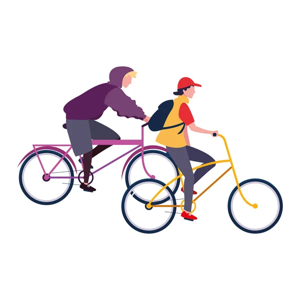 Människor ridning cykelaktivitet bild — Stock vektor