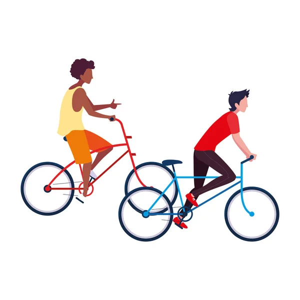 Ludzie jazda rowerem obraz aktywności — Wektor stockowy