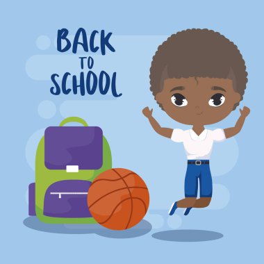 öğrenci çocuk ve malzeme eğitimi ile okula geri