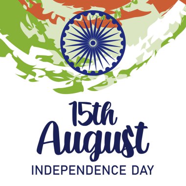 ashoka çakra ile bağımsızlık günü hint etiket