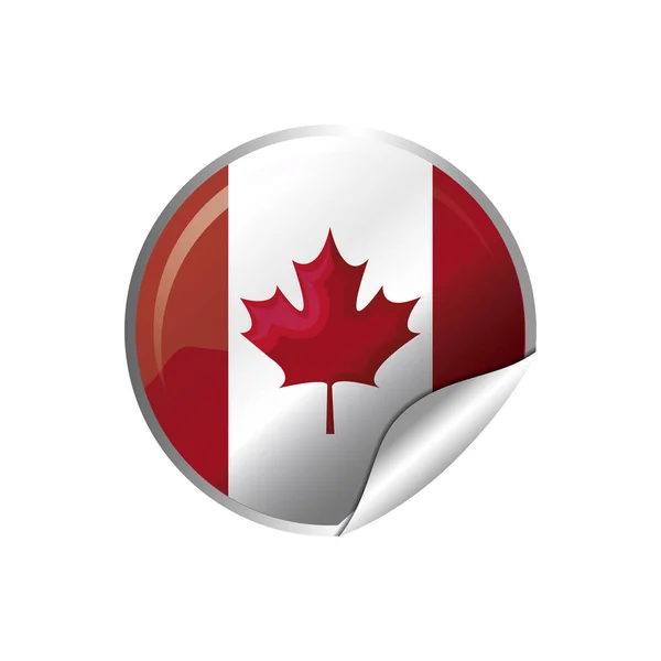 Bandiera del Canada in cerchio di forma — Vettoriale Stock