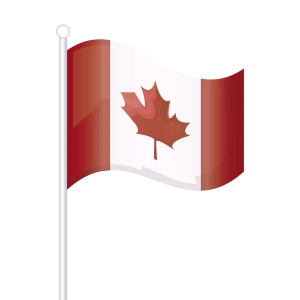 Flag of canada patriotic in stick — Stock Vector