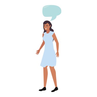 beyaz arka plan üzerinde kadın mutlu genç karakter