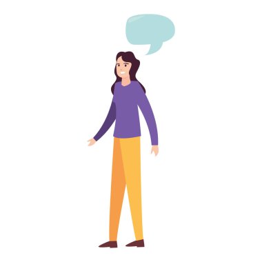 beyaz arka plan üzerinde kadın mutlu genç karakter