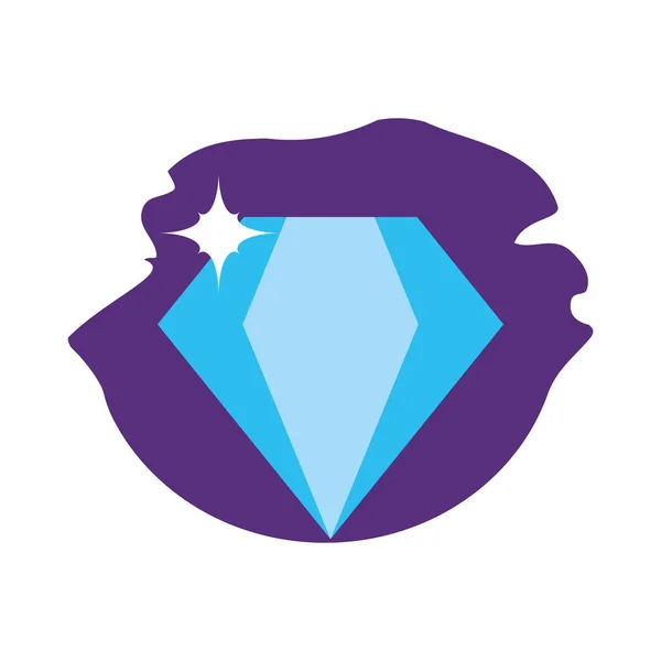 Diamant luxe rocher isolé icône — Image vectorielle