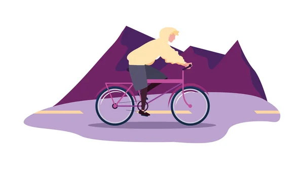 Люди на велосипеде активности изображения — стоковый вектор