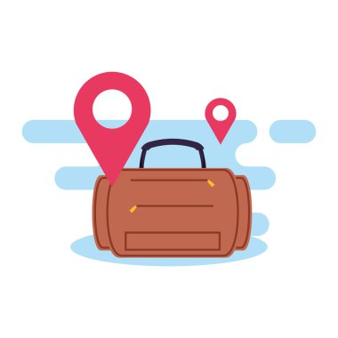 pin konumu ile seyahat bavul ekipmanları