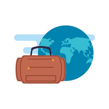 dünya gezegeni ile seyahat bavul ekipmanları